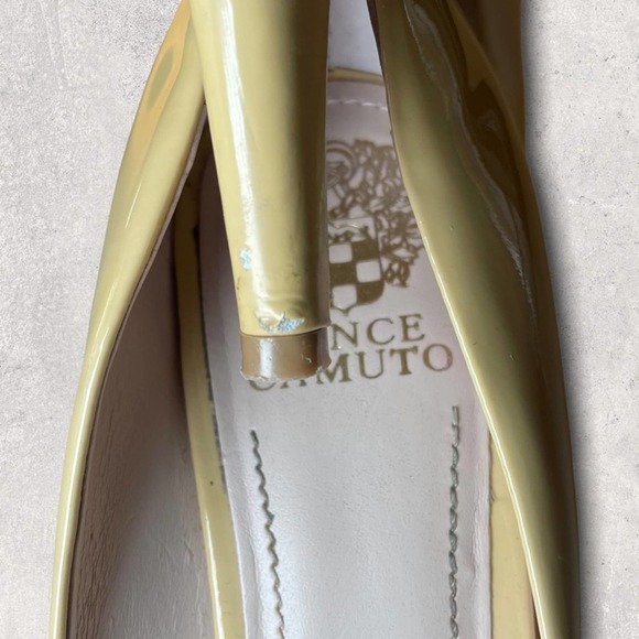 VINCE CAMUTO SEXY PATIENT LEATHER PLATFORM HIGH HEELS BUTTER YELLOW - 9.5 / 39.5 - Picture 6 of 6